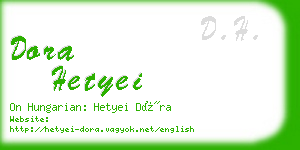 dora hetyei business card